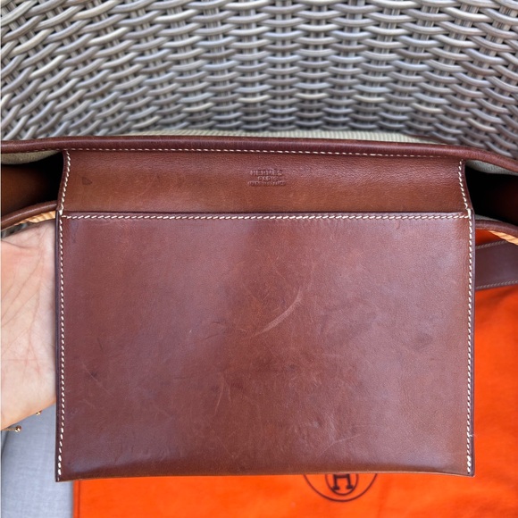 Authentic Hermes Toile Swift Evelyne PM leather brown crossbody bag - Picture 8 of 15